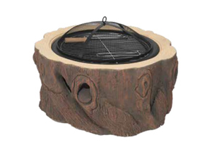 faux wood stump wood firepit