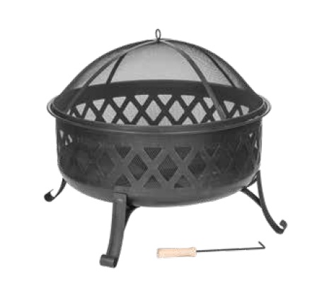 lattice wood firepit – black product image