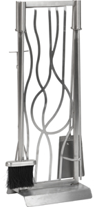 5 piece stainless steel modern abstract design fireset
