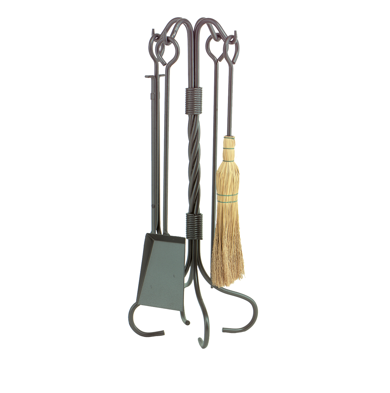 5 piece twist natural wrought iron fireset product image