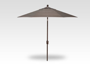 9 cultivate stripe push-button tilt umbrella – bronze frame
