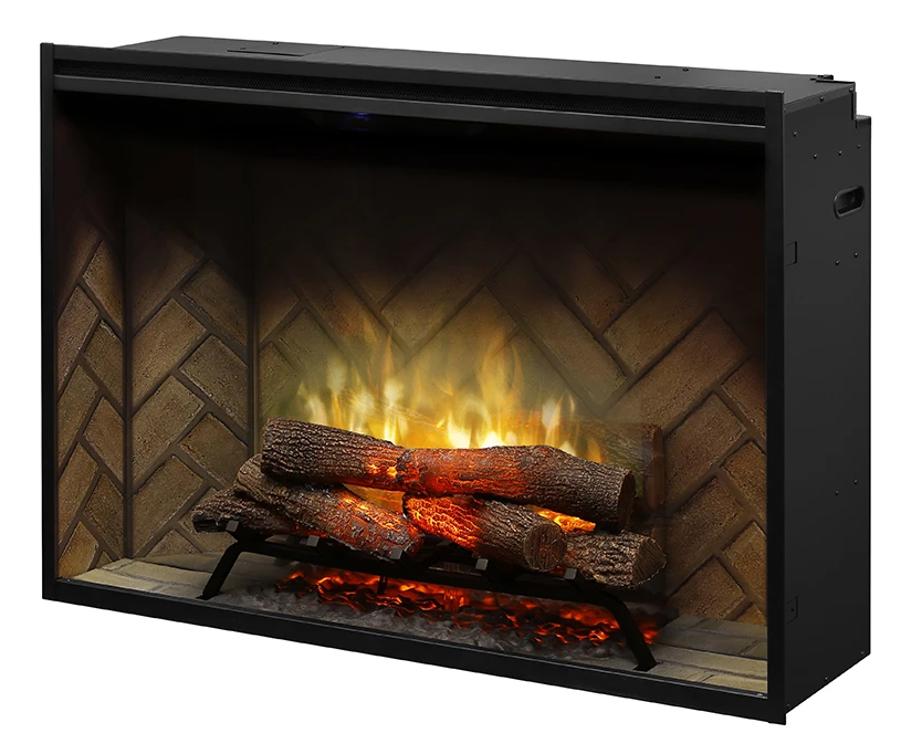 revillusion 42 inch built-in electic firebox with herringbone brick interior product image