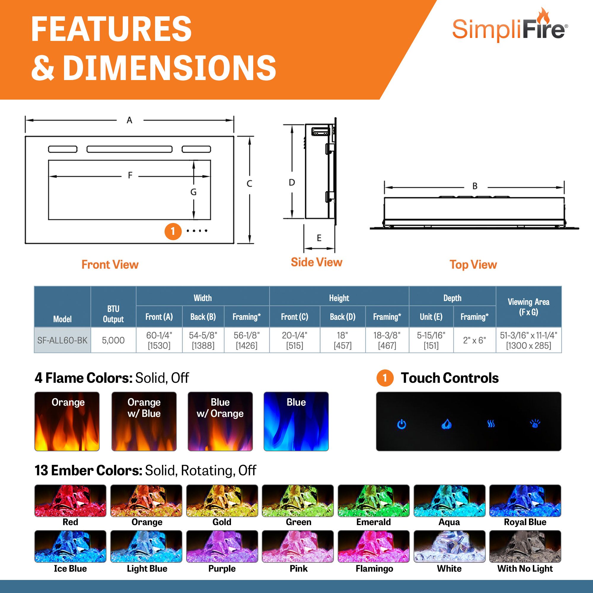 60 inch allusion linear electric fireplace thumbnail image