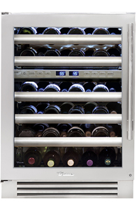 15 inch wine chiller-left hinge stainless w/glass
