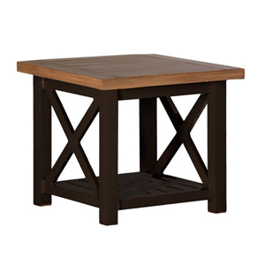 cahaba end table in mahogany base / natural top