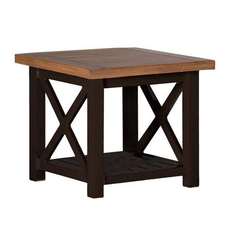 cahaba end table in mahogany base / natural top product image