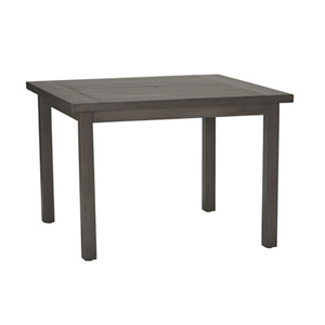 club aluminum square dining table in slate grey (w/ hole)