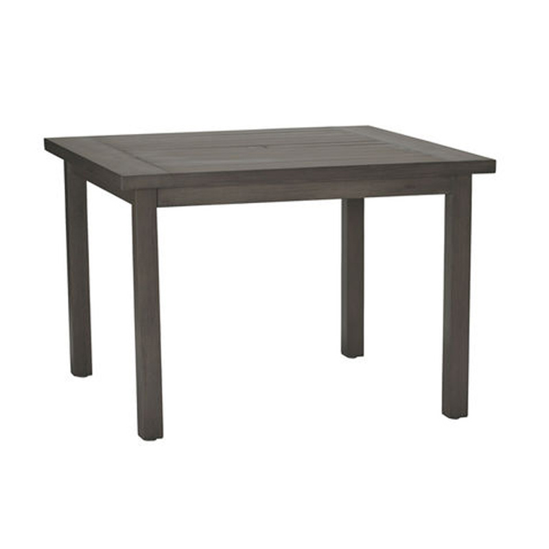 club aluminum square dining table in slate grey (w/ hole) product image