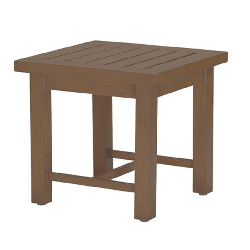 club aluminum end table in natural sandalwood product image