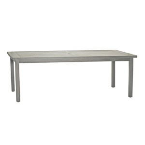 club aluminum rectangular dining table in oyster (w/ hole)