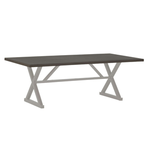 cahaba rectangular dining table in oyster base / slate grey top (w/ hole)