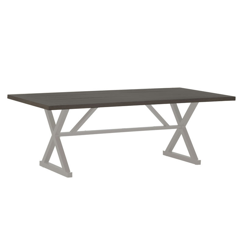 cahaba rectangular dining table in oyster base / slate grey top (w/ hole) product image