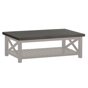 cahaba coffee table in oyster base / slate grey top