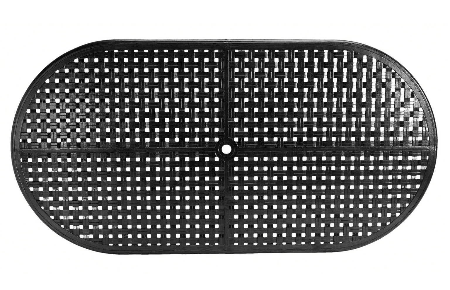 double lattice 42 inch x 84 inch oval table top (hole) in ancient earth (w/ hole) product image