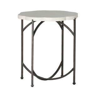 gillian iron end table in slate grey / trav superstone