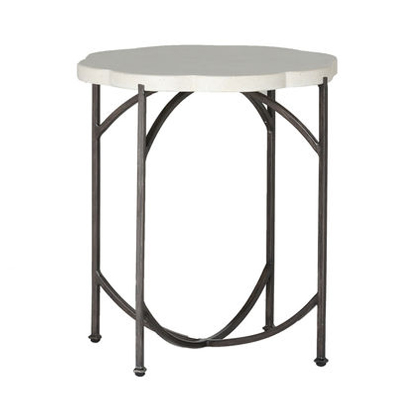 gillian iron end table in slate grey / trav superstone product image