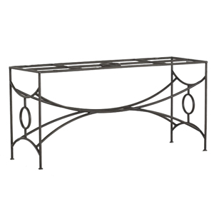 trestle iron dining table base in slate grey