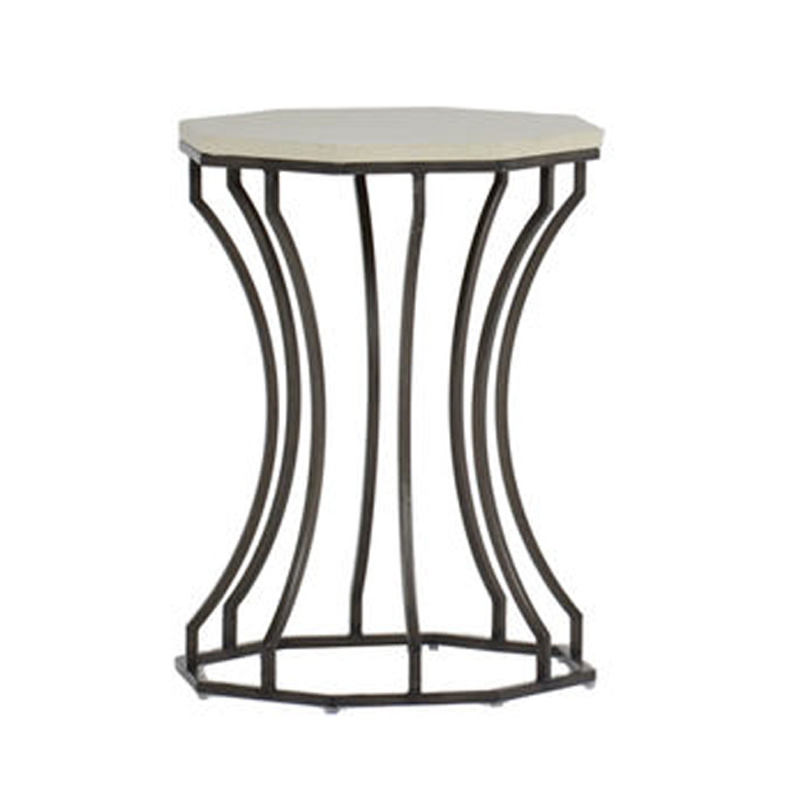 audrey end table in slate grey/travertine product image