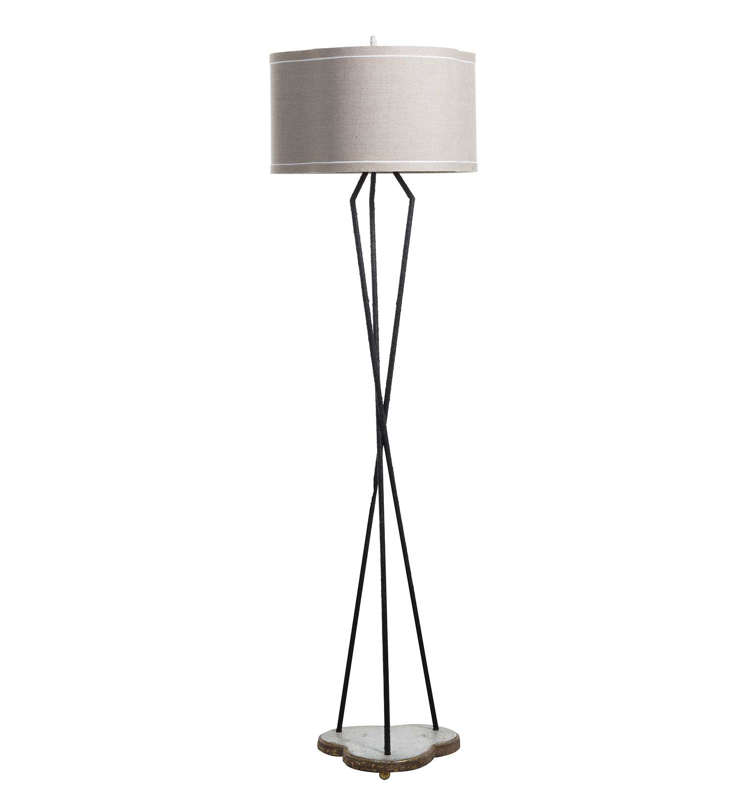 miranda floor lamp – beige w/ white trim thumbnail image