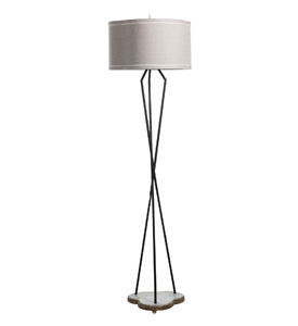 miranda floor lamp – beige w/ white trim