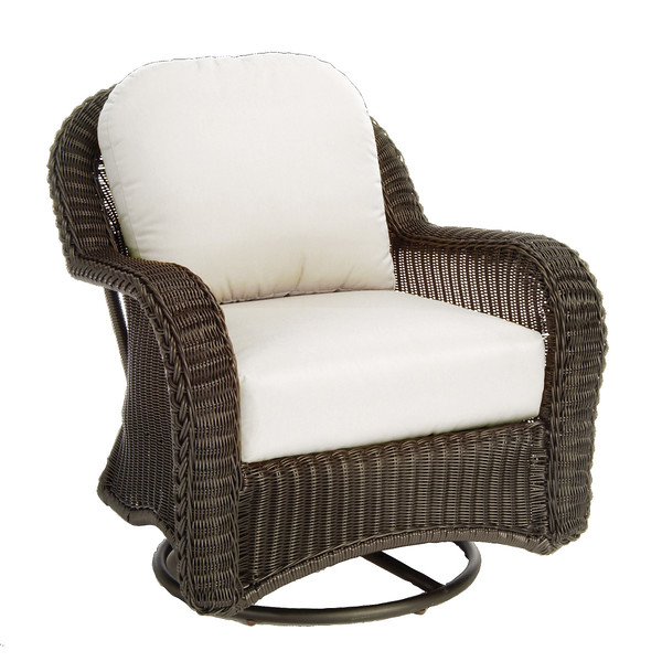classic wicker swivel glider in black walnut – frame only thumbnail image