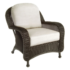 classic wicker lounge chair black walnut – frame only