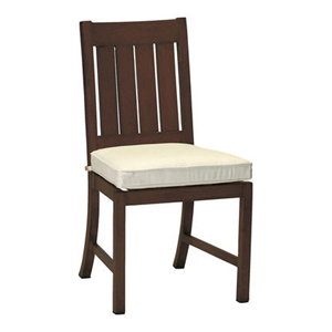 club/croquet aluminum side chair in mahogany – frame only