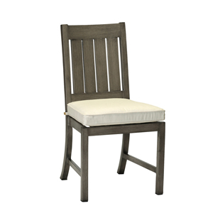 club/croquet aluminum side chair in slate grey – frame only