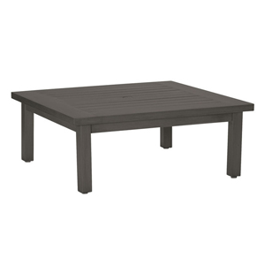 club aluminum square coffee table in slate grey
