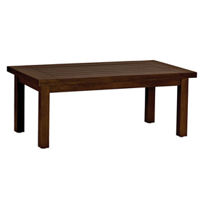 club aluminum rectangular coffee table in mahogany