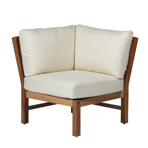 club teak corner sectional (left/right facing) in natural teak – frame only thumbnail
