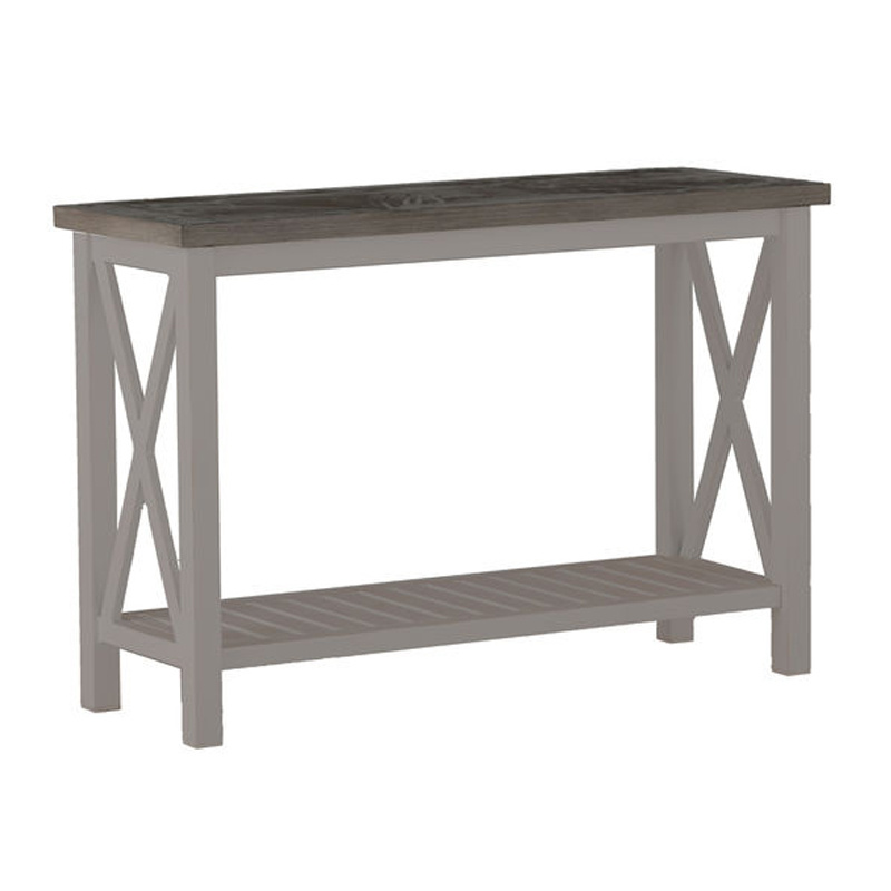 cahaba console table in oyster base / slate grey top product image
