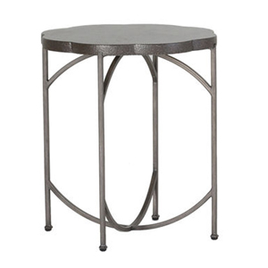 gillian iron end table in slate grey / bw superstone