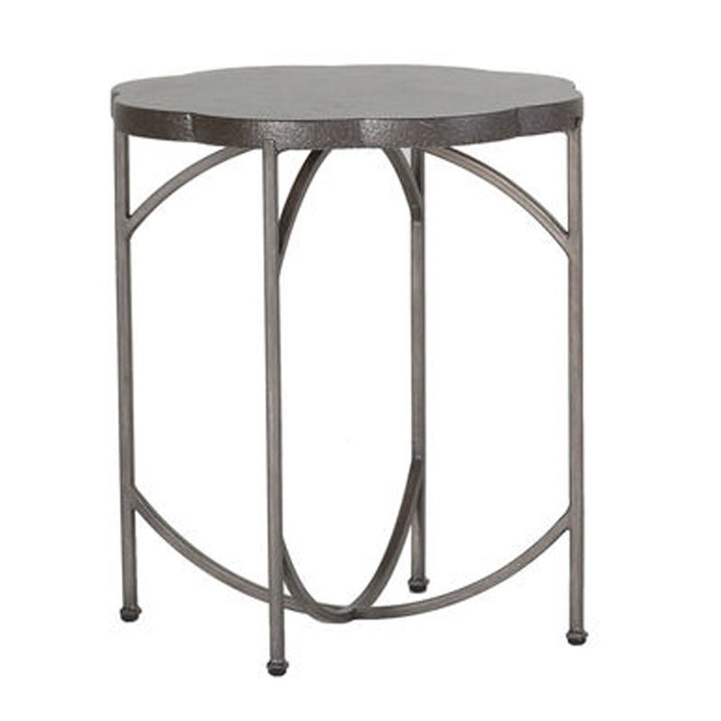 gillian iron end table in slate grey / bw superstone product image