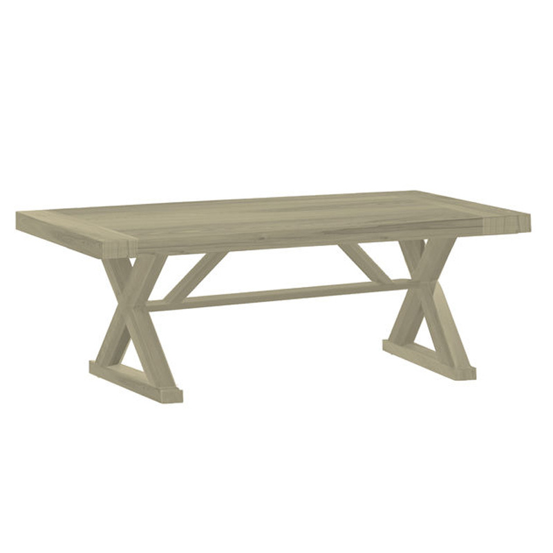 modena rectangular dining table and base in oyster teak thumbnail image