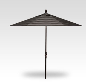 9′ harper steel stripe push-button tilt umbrella – black frame