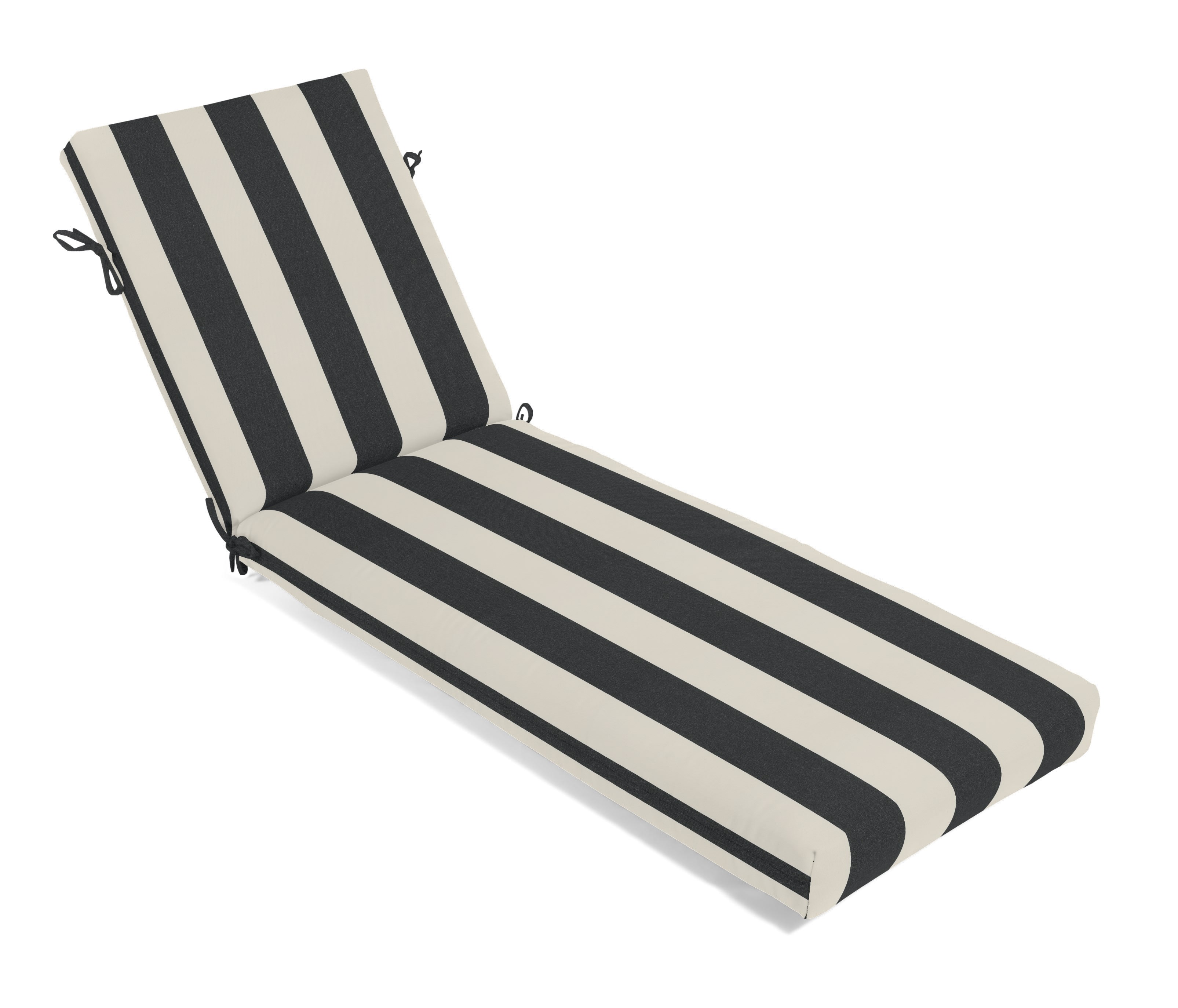 black and white stripe thick chaise cushion product image