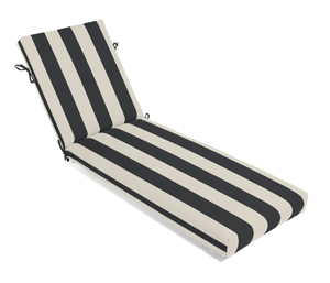 black and white stripe thick chaise cushion