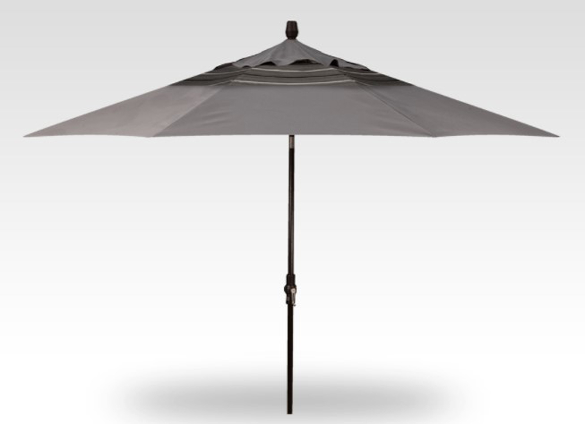 11′ charcoal & harper steel stripe collar tilt umbrella – black frame product image