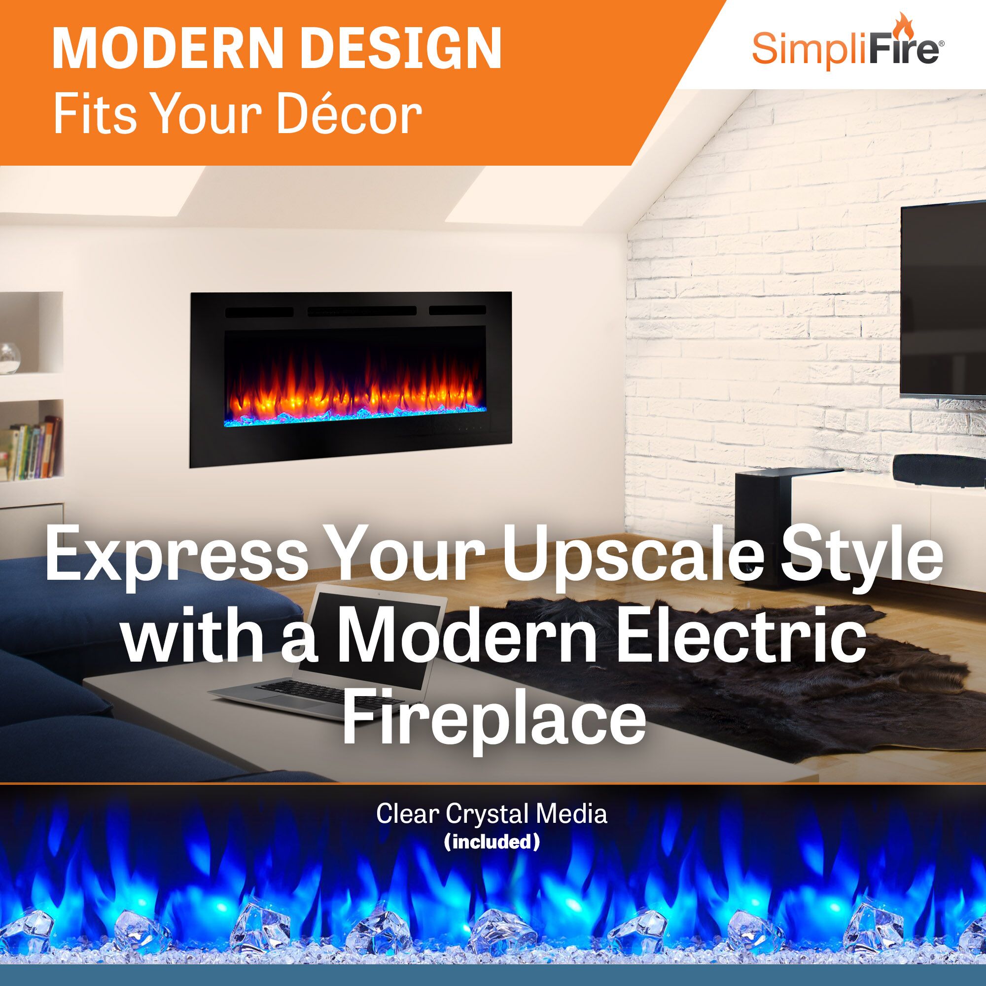 48 inch allusion linear electric fireplace thumbnail image