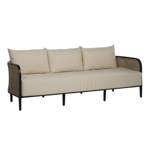 havana sofa in black / natural resin weave – frame only