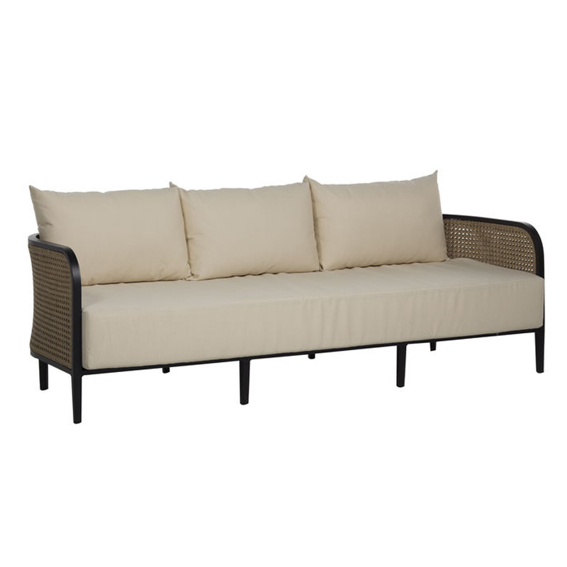 havana sofa in black / natural resin weave – frame only product image