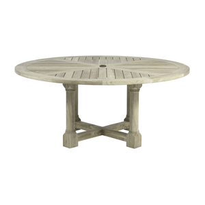 lakeshore 72 inch round dt in oyster teak (w/ hole)