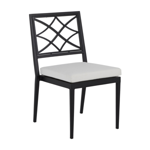elegante aluminum side chair in midnight – frame only