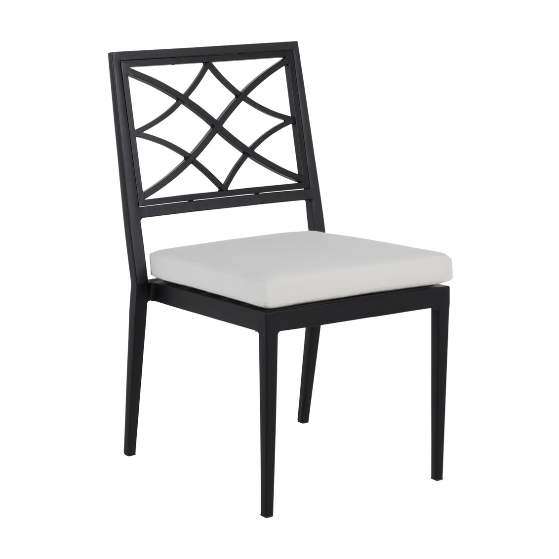 elegante aluminum side chair in midnight – frame only product image