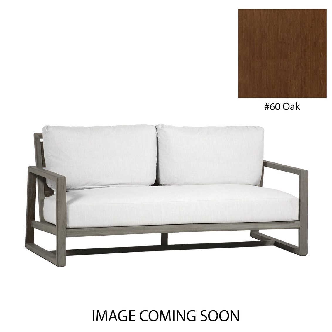 avondale aluminum sofa in oak – frame only product image