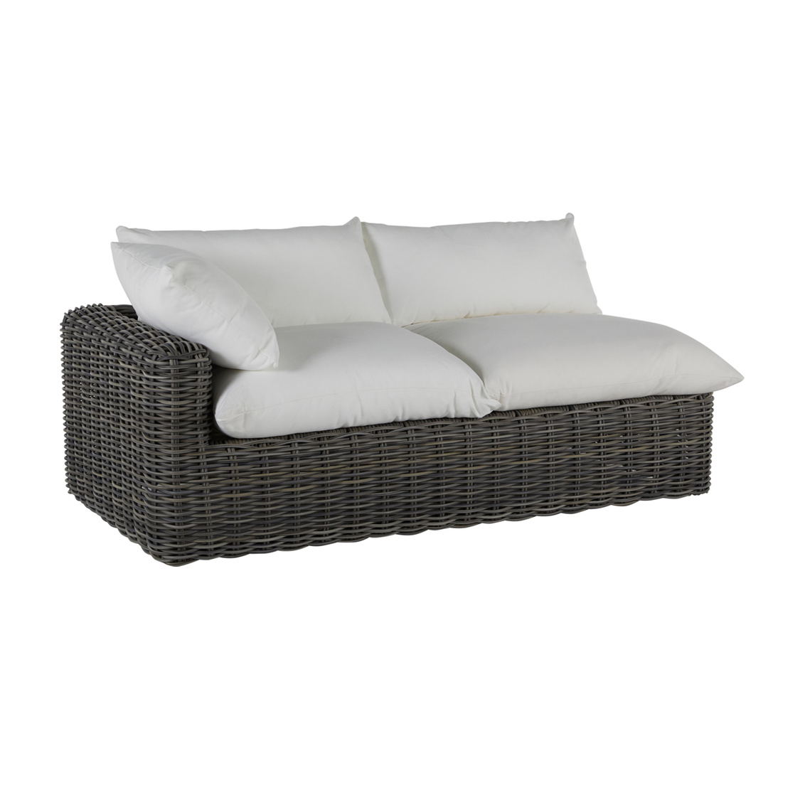 montecito woven left arm facing loveseat in slate grey – frame only product image