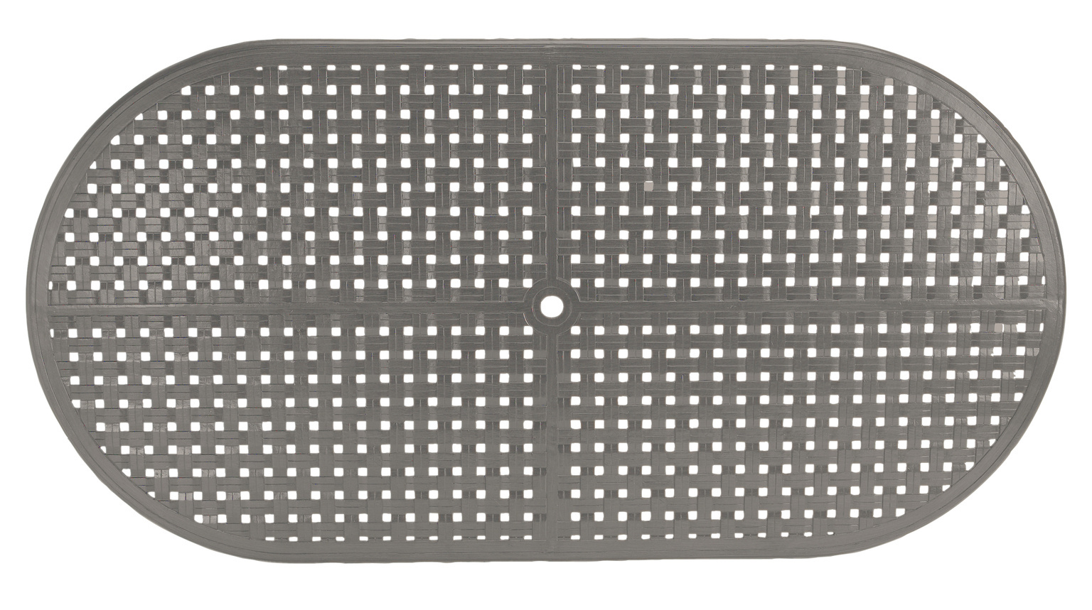 double lattice 42 inch x 84 inch oval table top (hole) in slate grey (w/ hole) product image