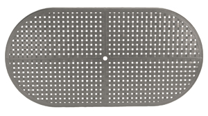double lattice 42 inch x 84 inch oval table top (hole) in slate grey (w/ hole)