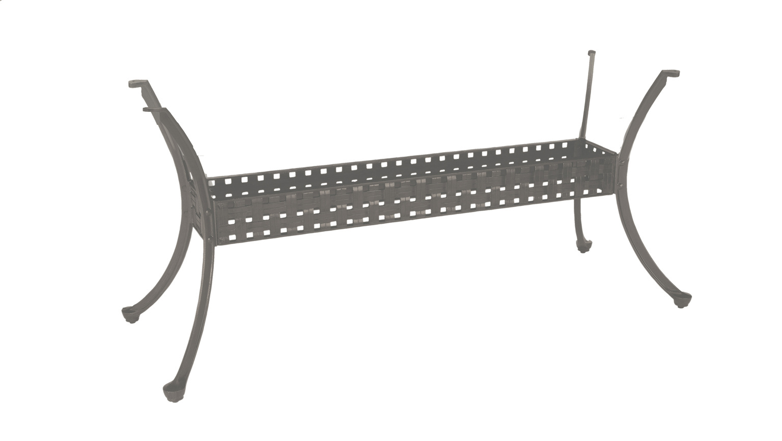 double lattice oval table base in slate grey product image